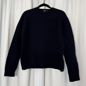 J.Crew 100% Lambswool Sweater Women’s Medium Navy Raglan Knit